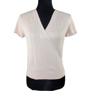 Tommy Hilfiger Woman’s Light pink wrap short sleeve knit top size S